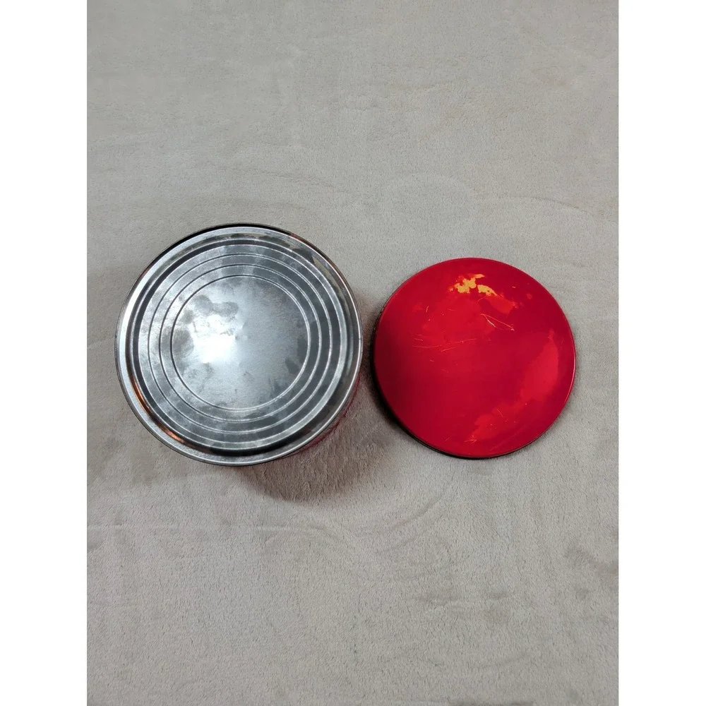Vintage 1990 Coca-Cola Round‎ Metal Tin Red Collectible Nostalgic Illustrations